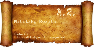 Mititzky Rozita névjegykártya